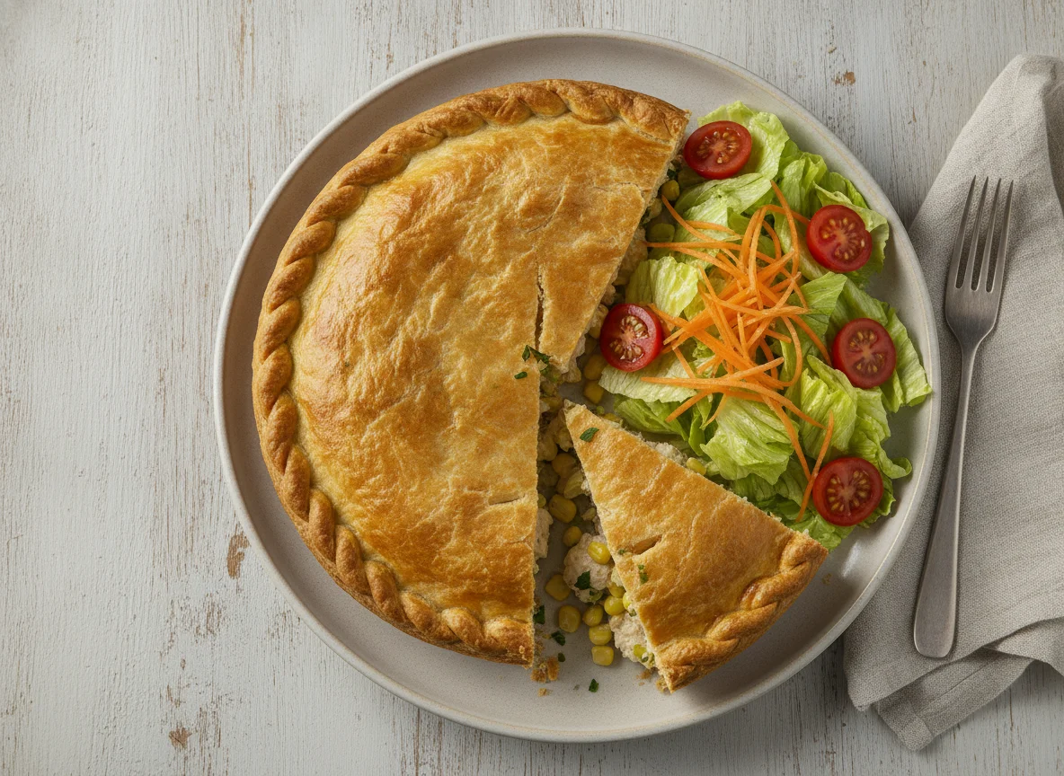 Empadão de Frango com Salada photo