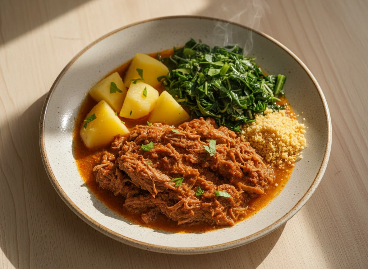 Ensopado de carne com batata e couve photo