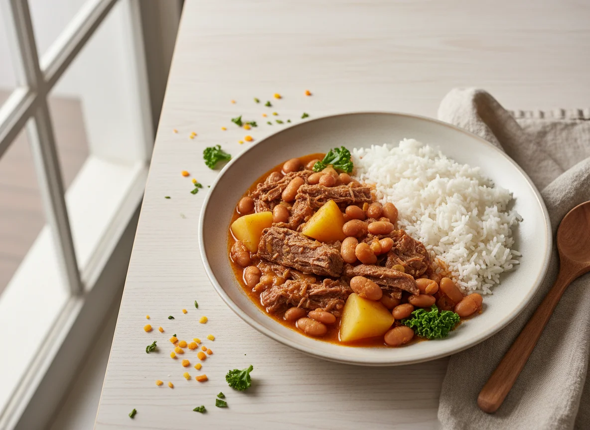 Ensopado de Carne com Feijão e Legumes photo