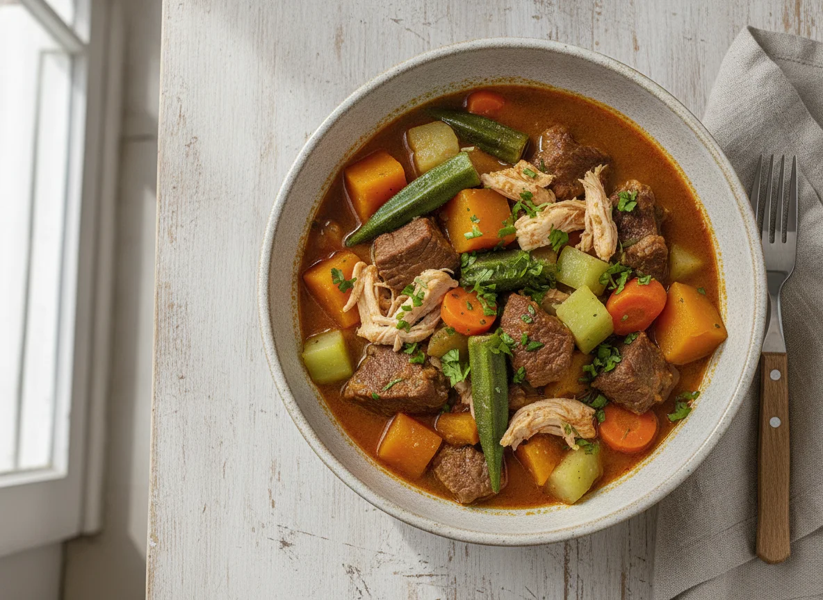 Ensopado de Carne com Frango e Legumes photo