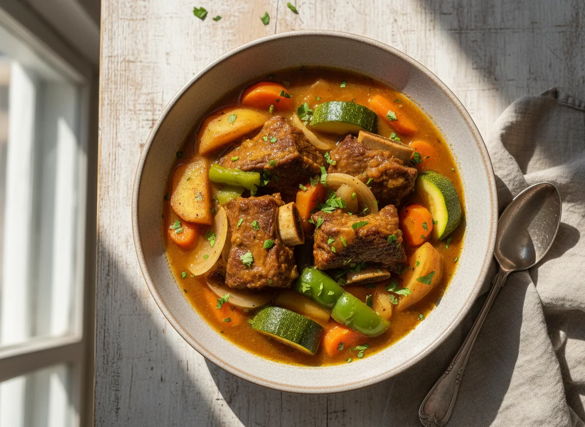 Ensopado de carne com vegetais photo