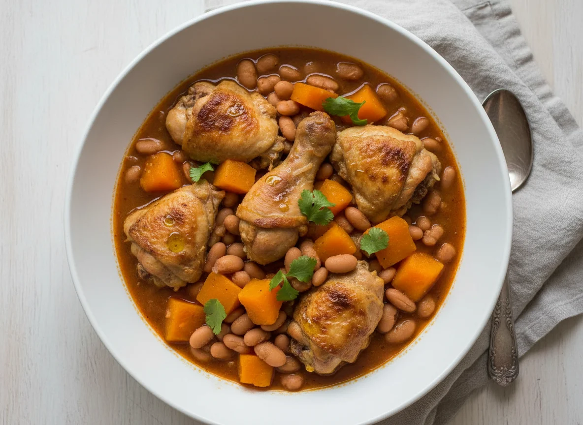 Ensopado de Frango com Abóbora e Feijão photo