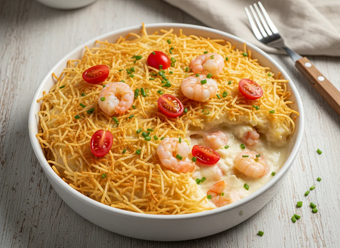 Escondidinho de Camarão com Batata Palha photo