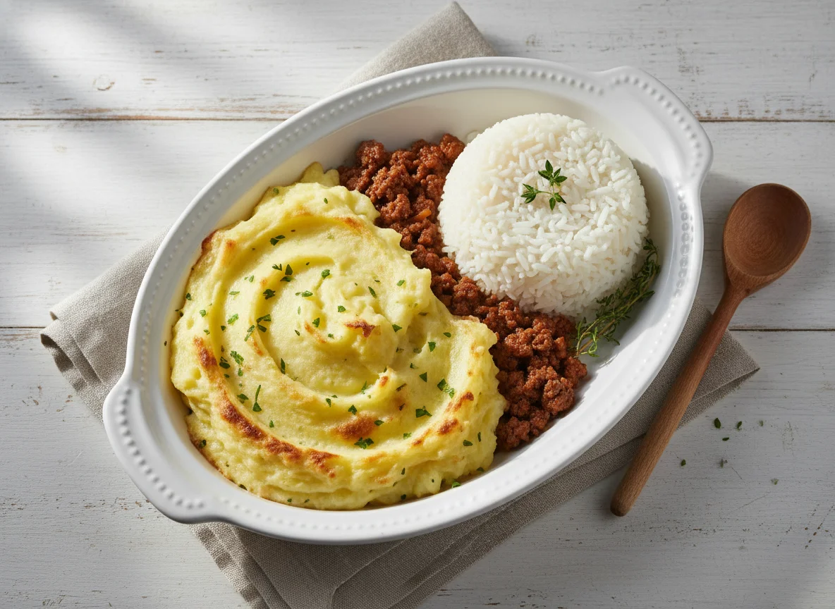 Escondidinho de carne moída com arroz photo