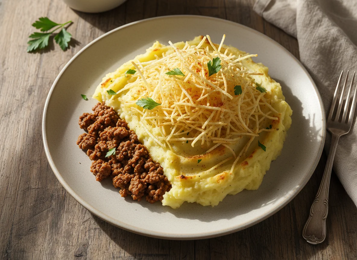 Escondidinho de Carne Moída com Batata Palha photo