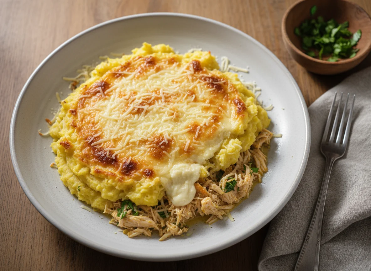 Escondidinho de frango com mandioca photo