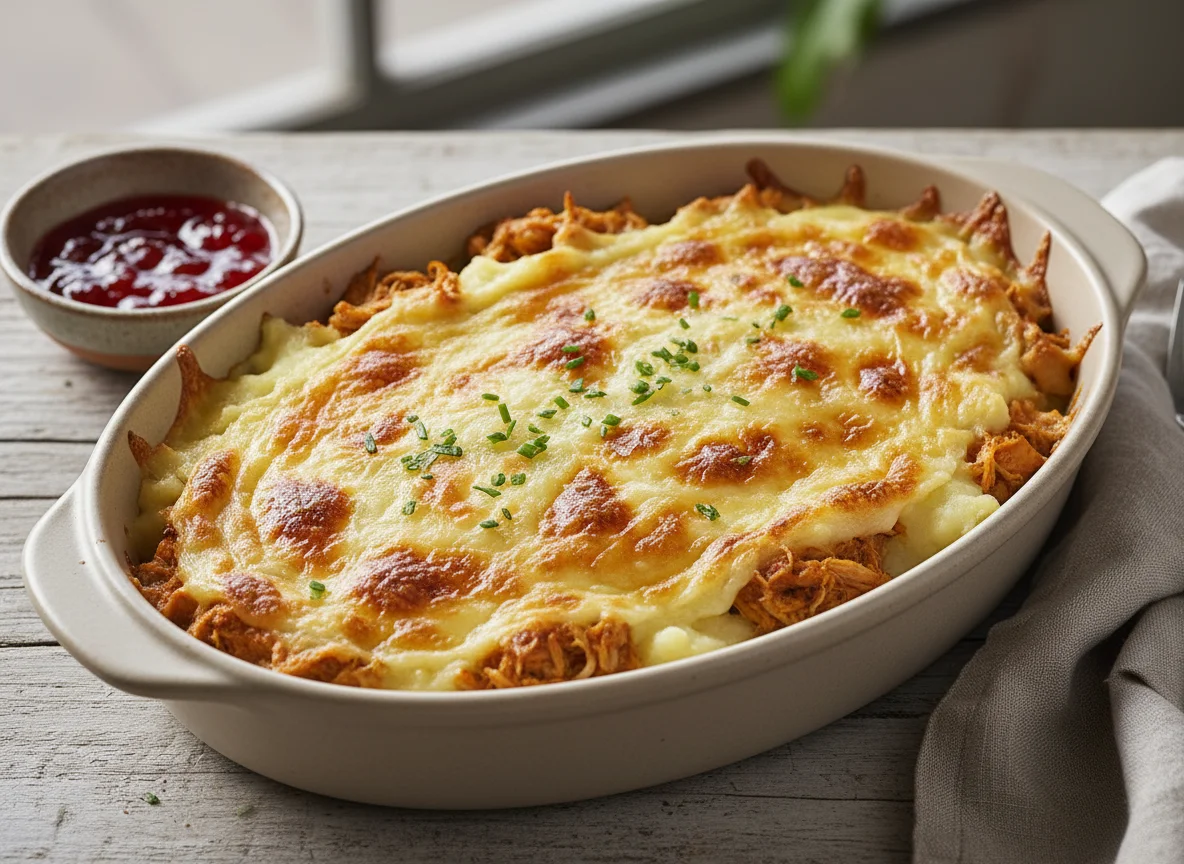 Escondidinho de frango com purê de batata photo