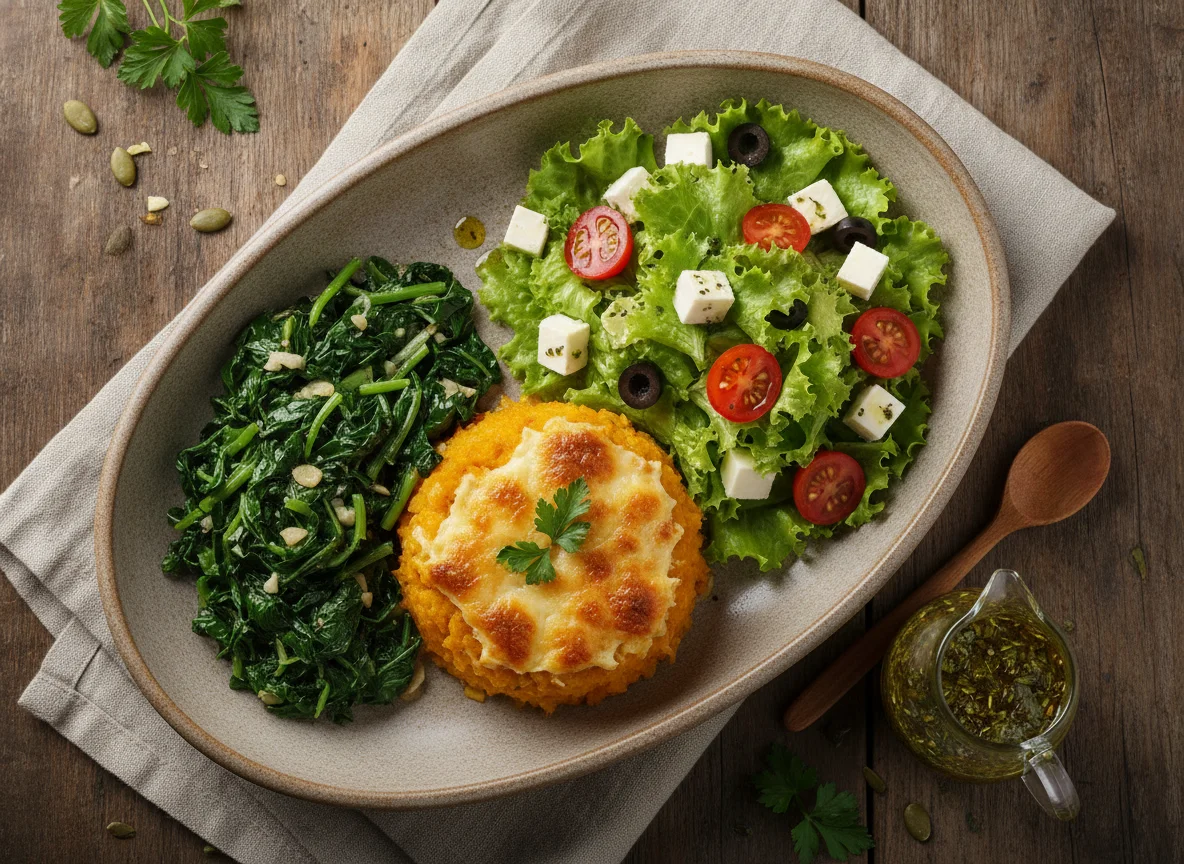 Escondidinho de Frango com Salada e Couve photo