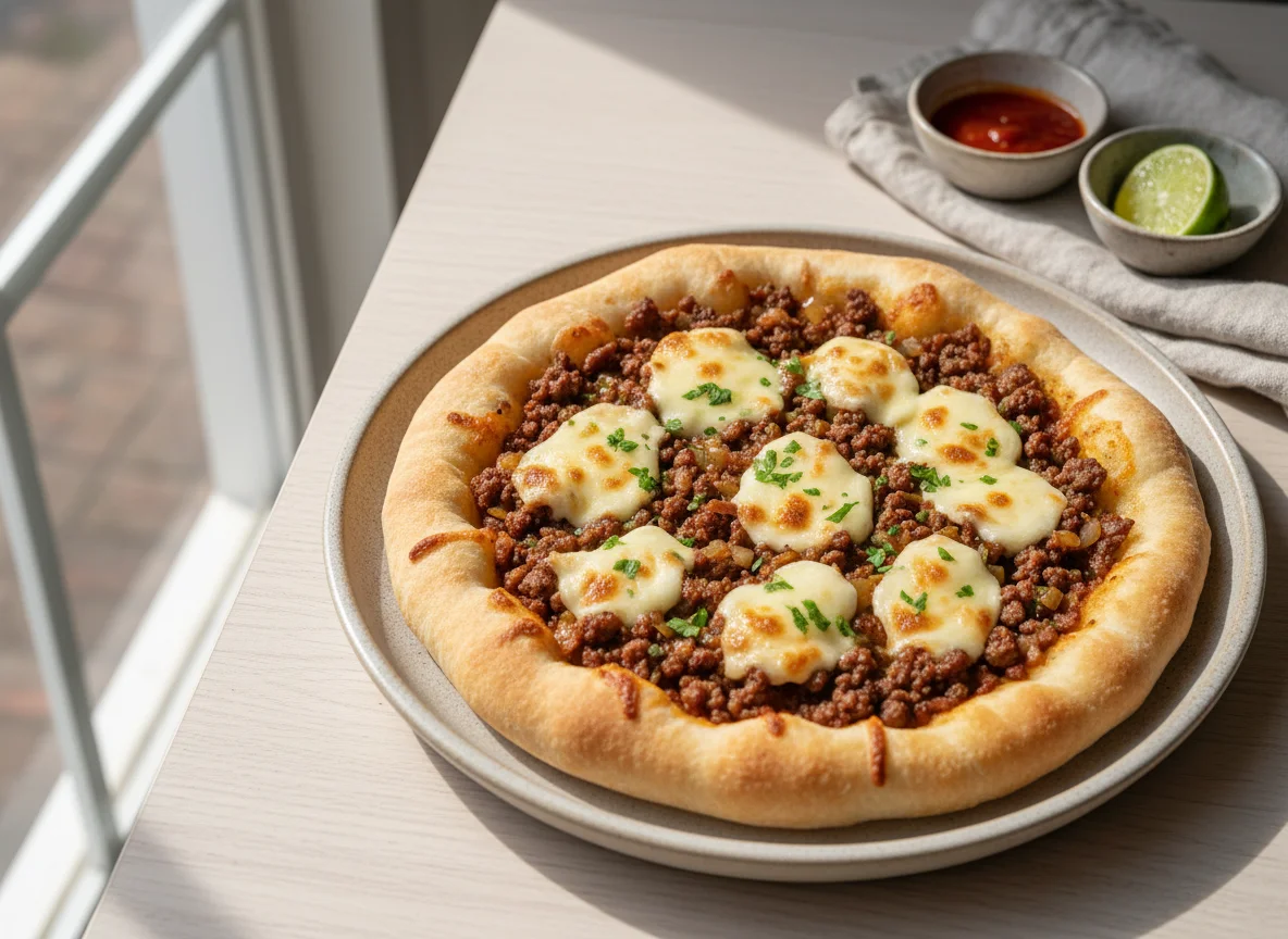 Esfiha Aberta de Carne com Mussarela photo