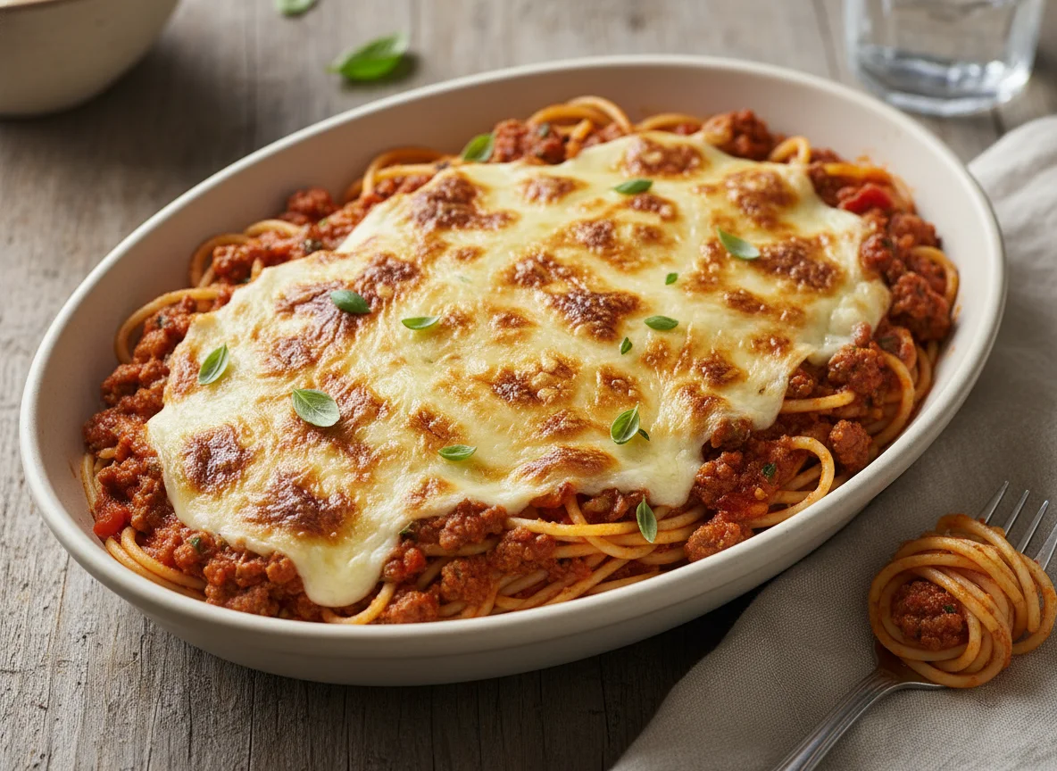 Espaguete à Bolonhesa Gratinado photo