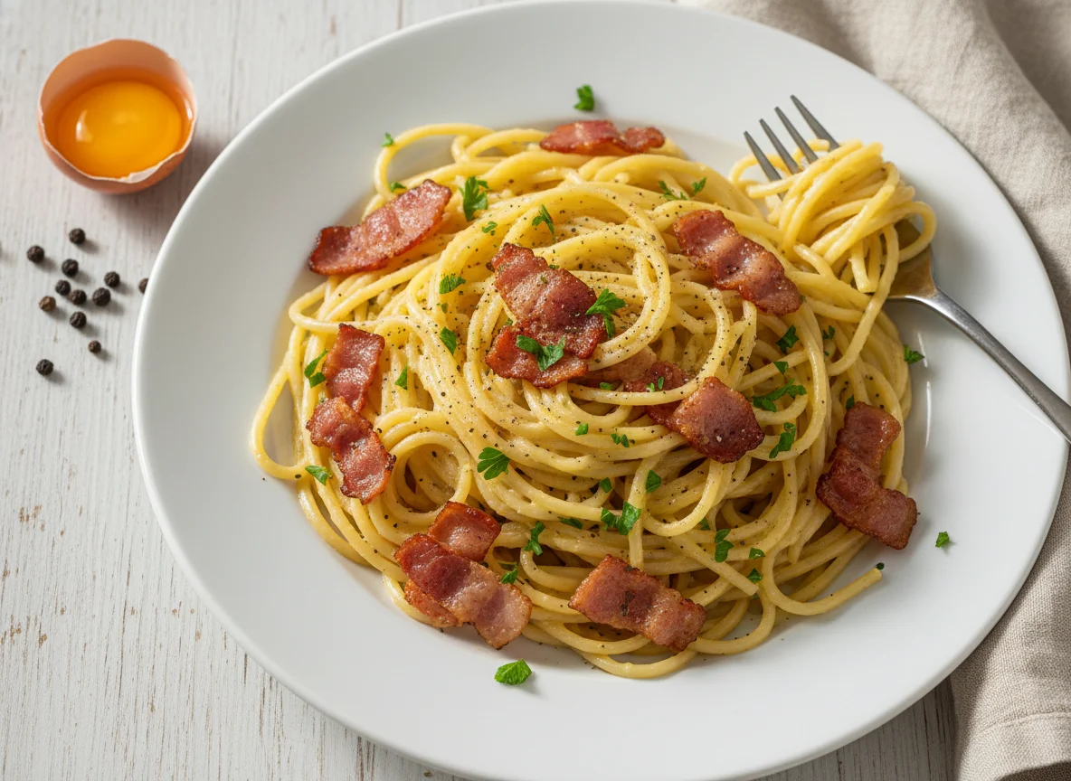 Espaguete com bacon photo