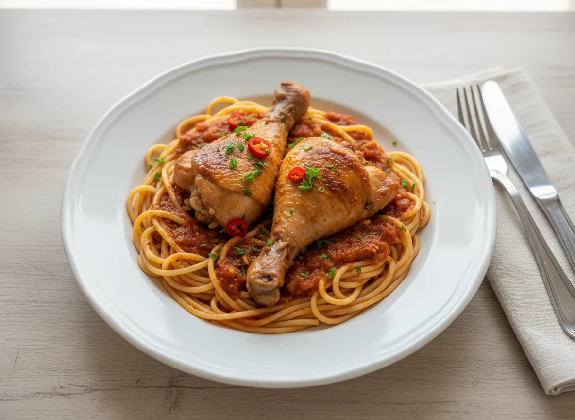 Espaguete com Frango ao Molho photo