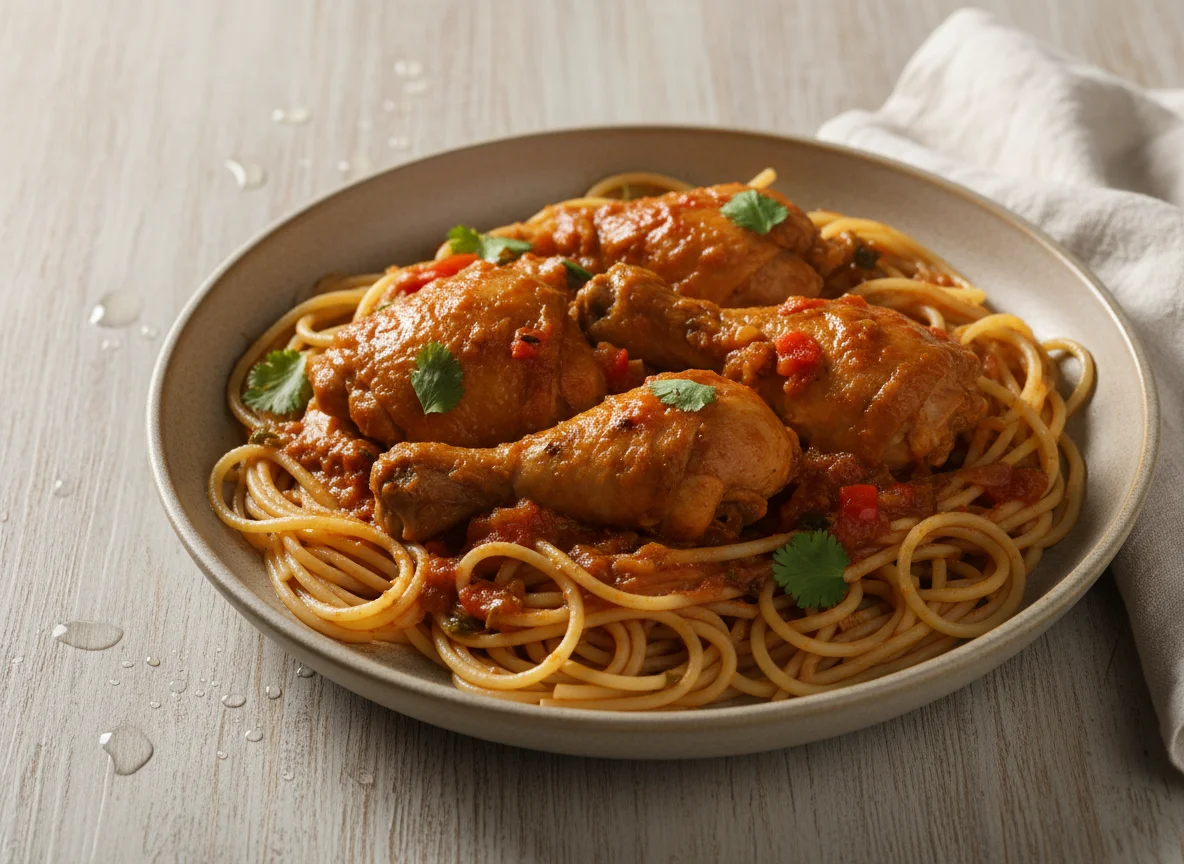 Espaguete com Frango Ensopado photo