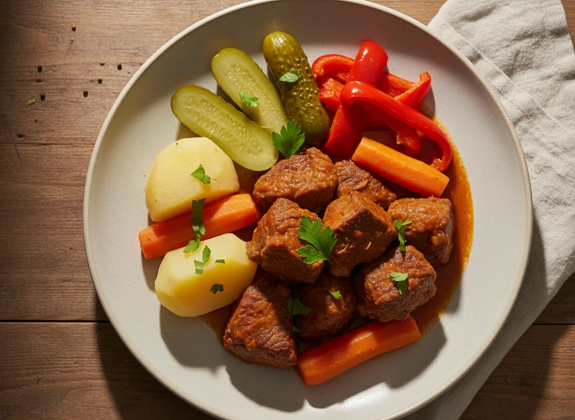 Estufado de carne com vegetais photo