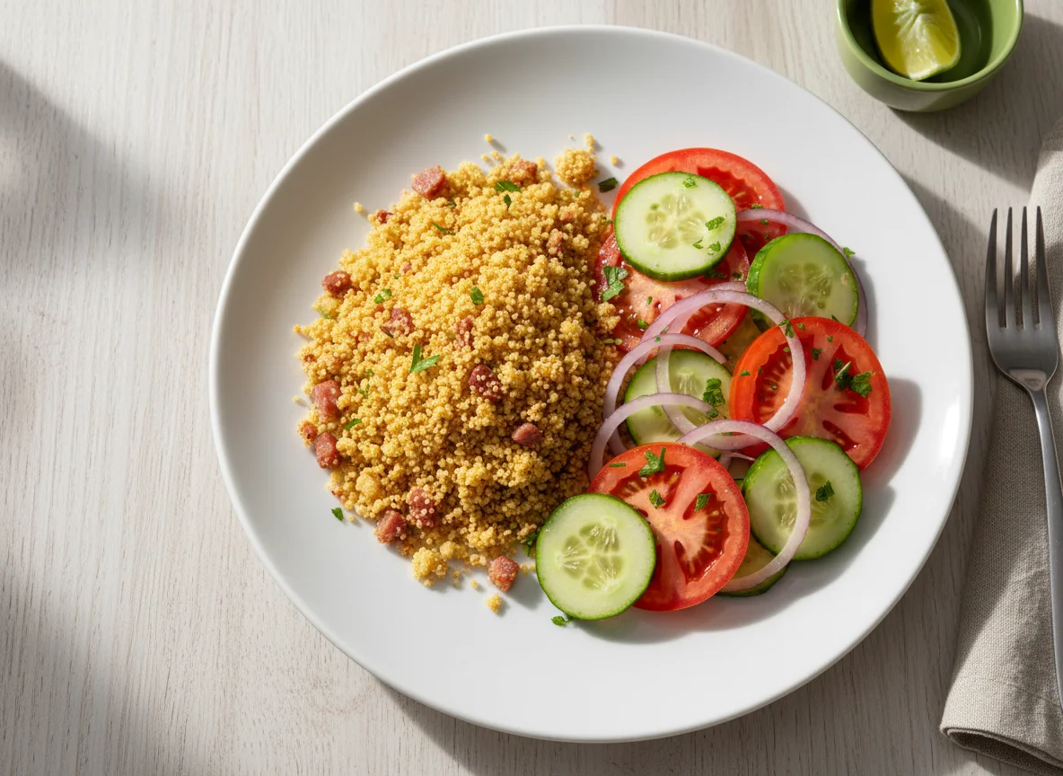 Farofa com salada photo