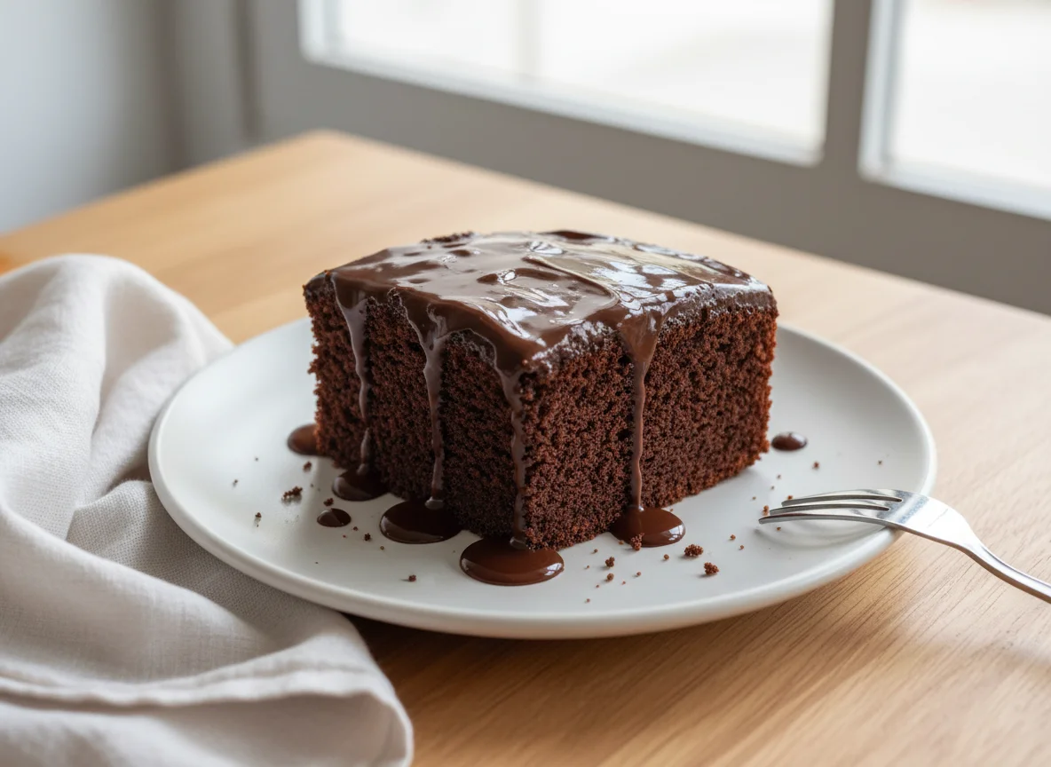 Fatia de bolo de chocolate photo