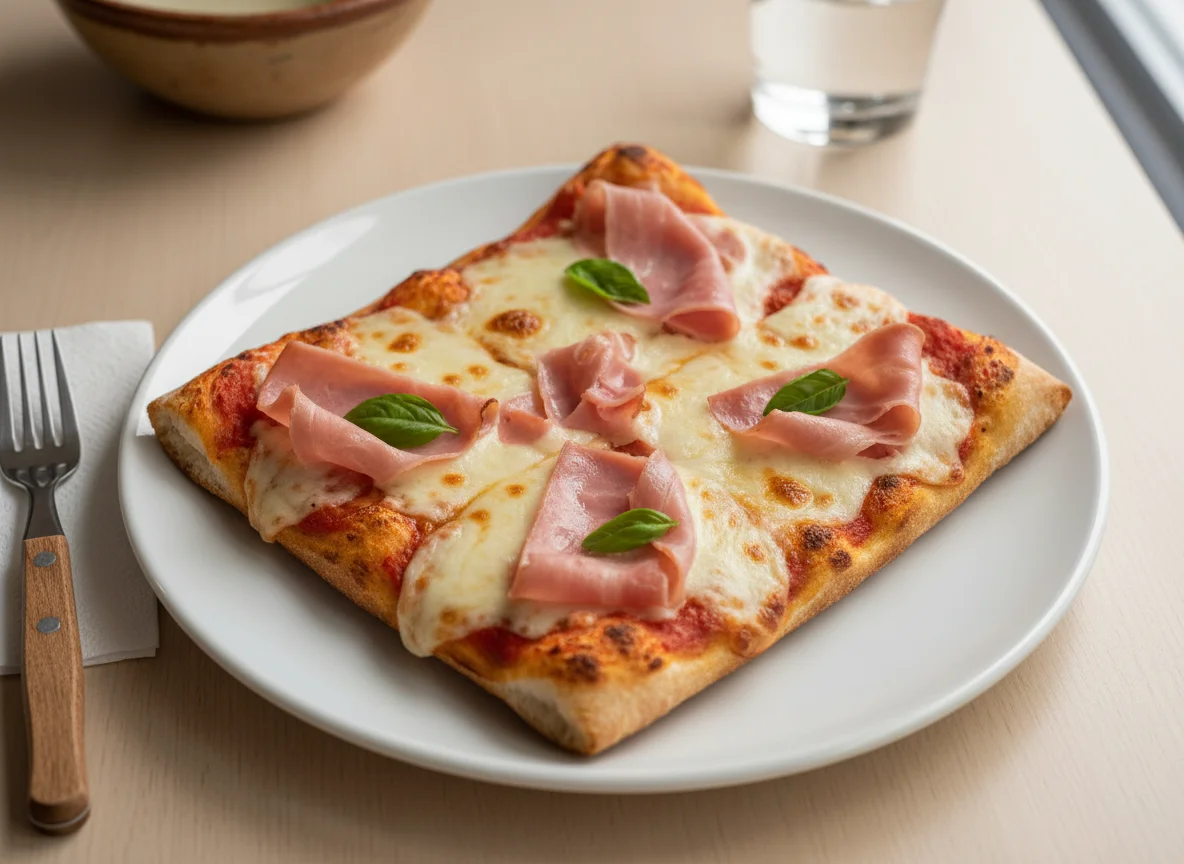 Fatia de Pizza com Fiambre e Queijo photo