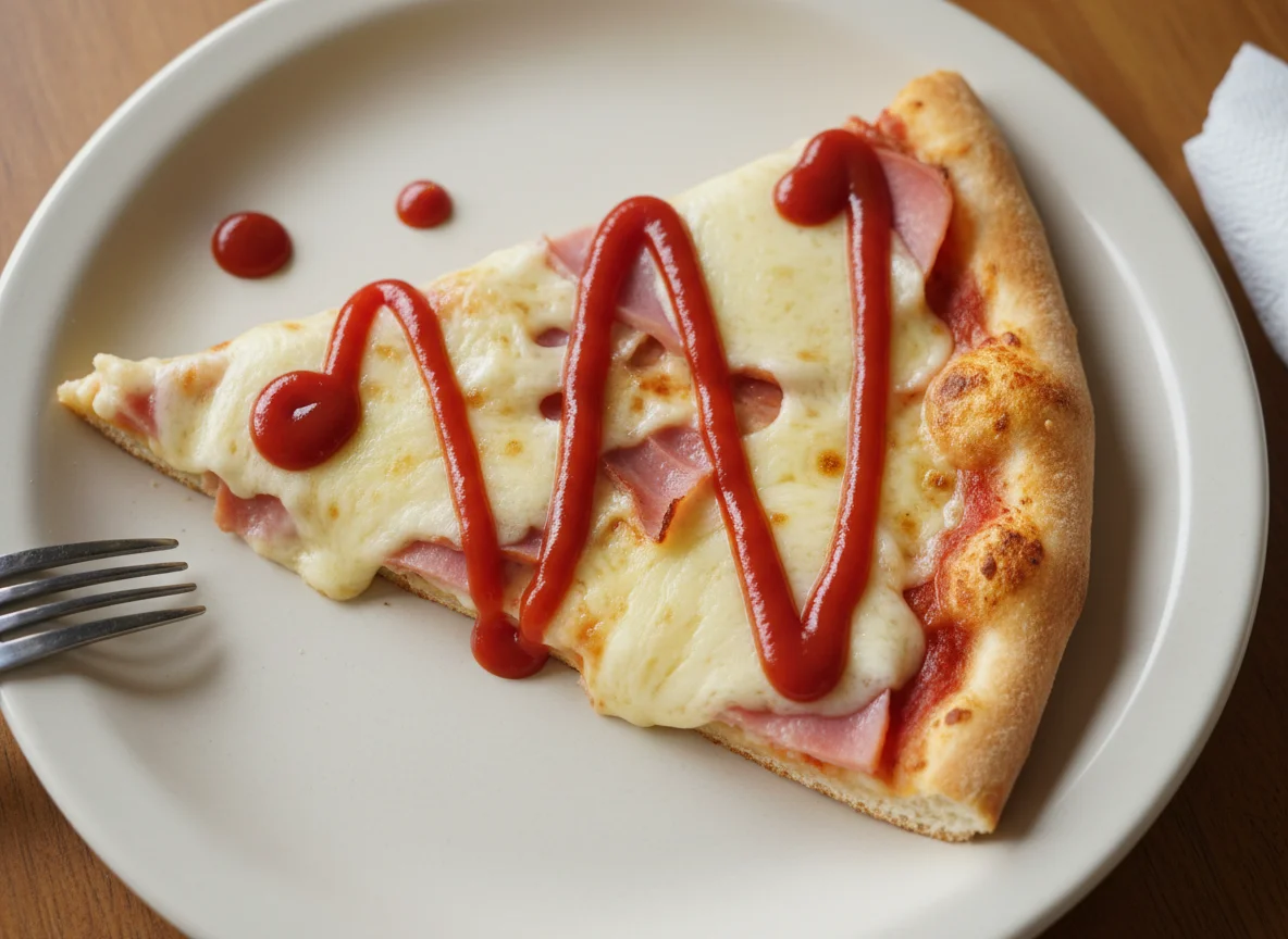 Fatia de Pizza com Ketchup photo