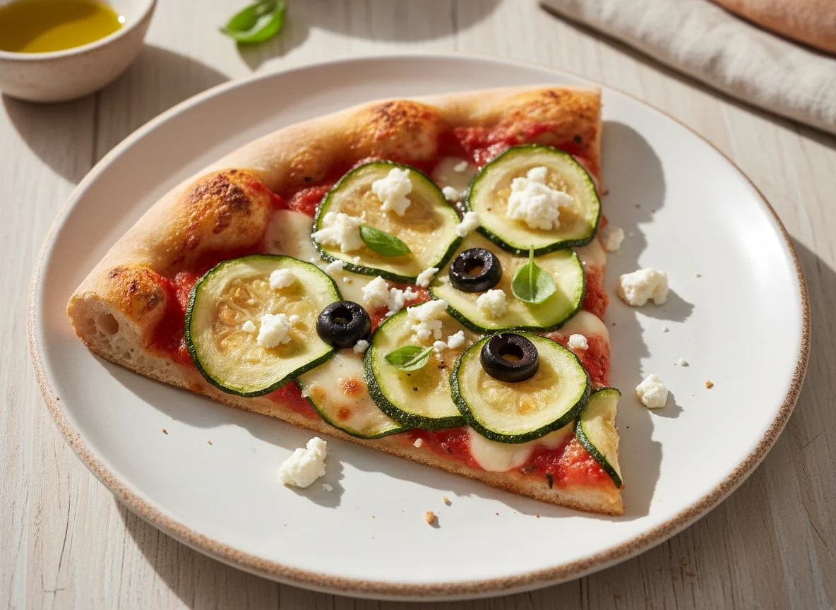 Fatia de Pizza de Abobrinha e Queijo photo