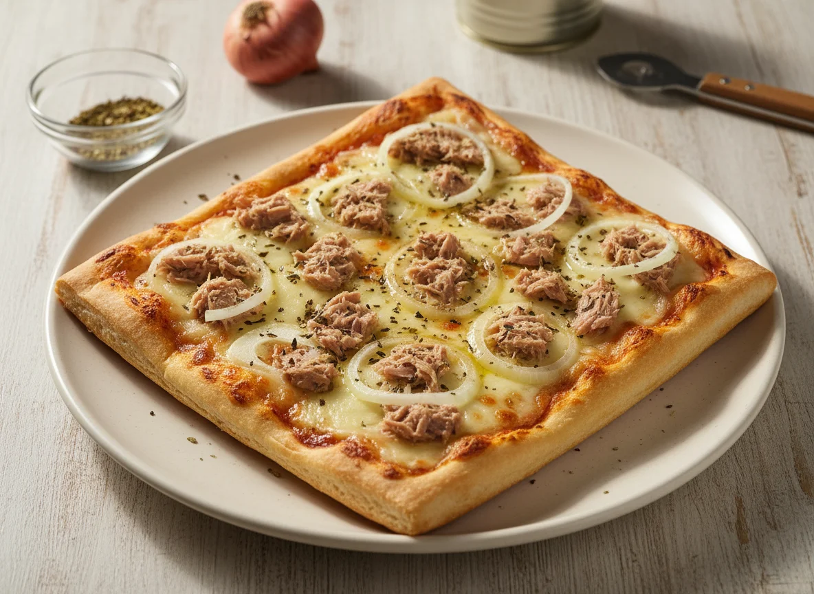 Fatia de Pizza de Atum com Cebola photo