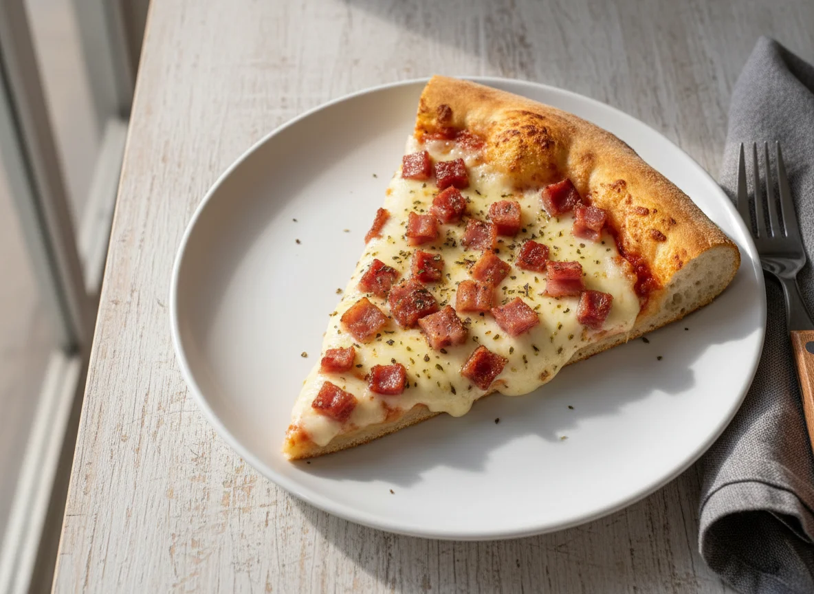 Fatia de Pizza de Bacon e Queijo photo