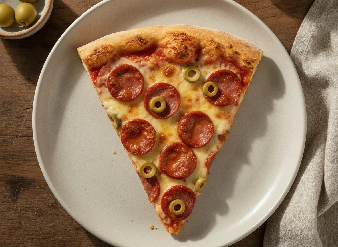 Fatia de Pizza de Calabresa com Queijo photo