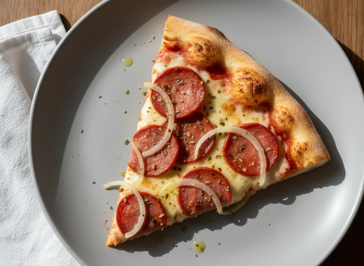 Fatia de Pizza de Calabresa e Cebola photo