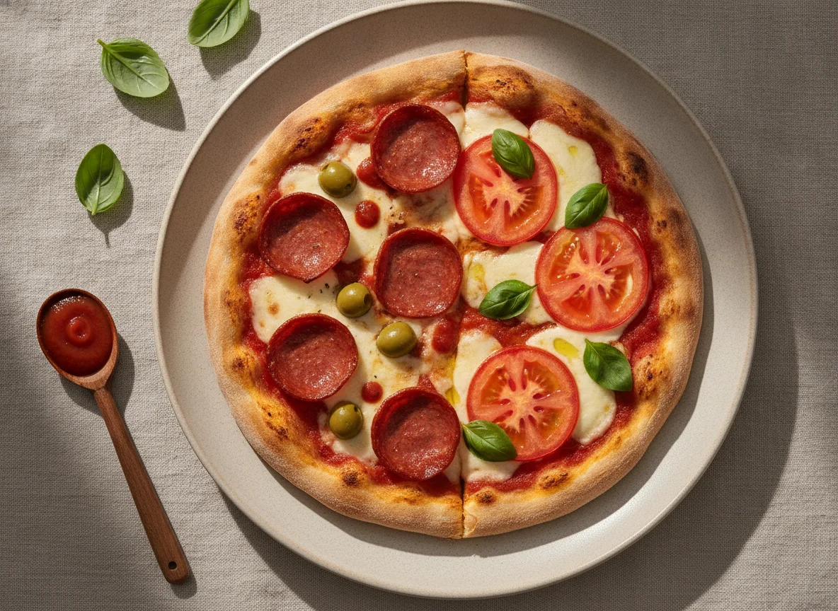 Fatia de Pizza de Calabresa e Marguerita photo