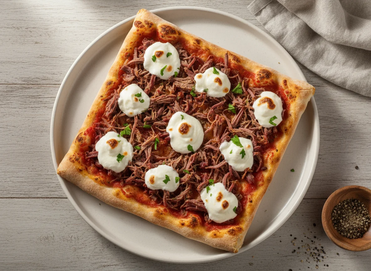 Fatia de Pizza de Carne Seca com Catupiry photo
