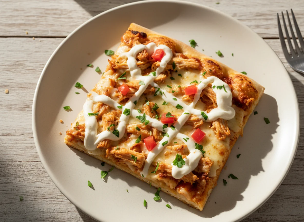 Fatia de Pizza de Frango com Catupiry photo