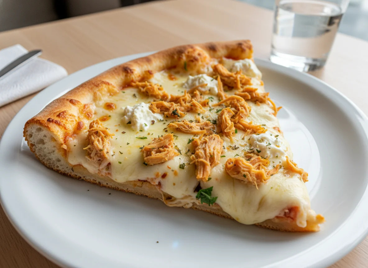Fatia de Pizza de Frango e Queijo photo