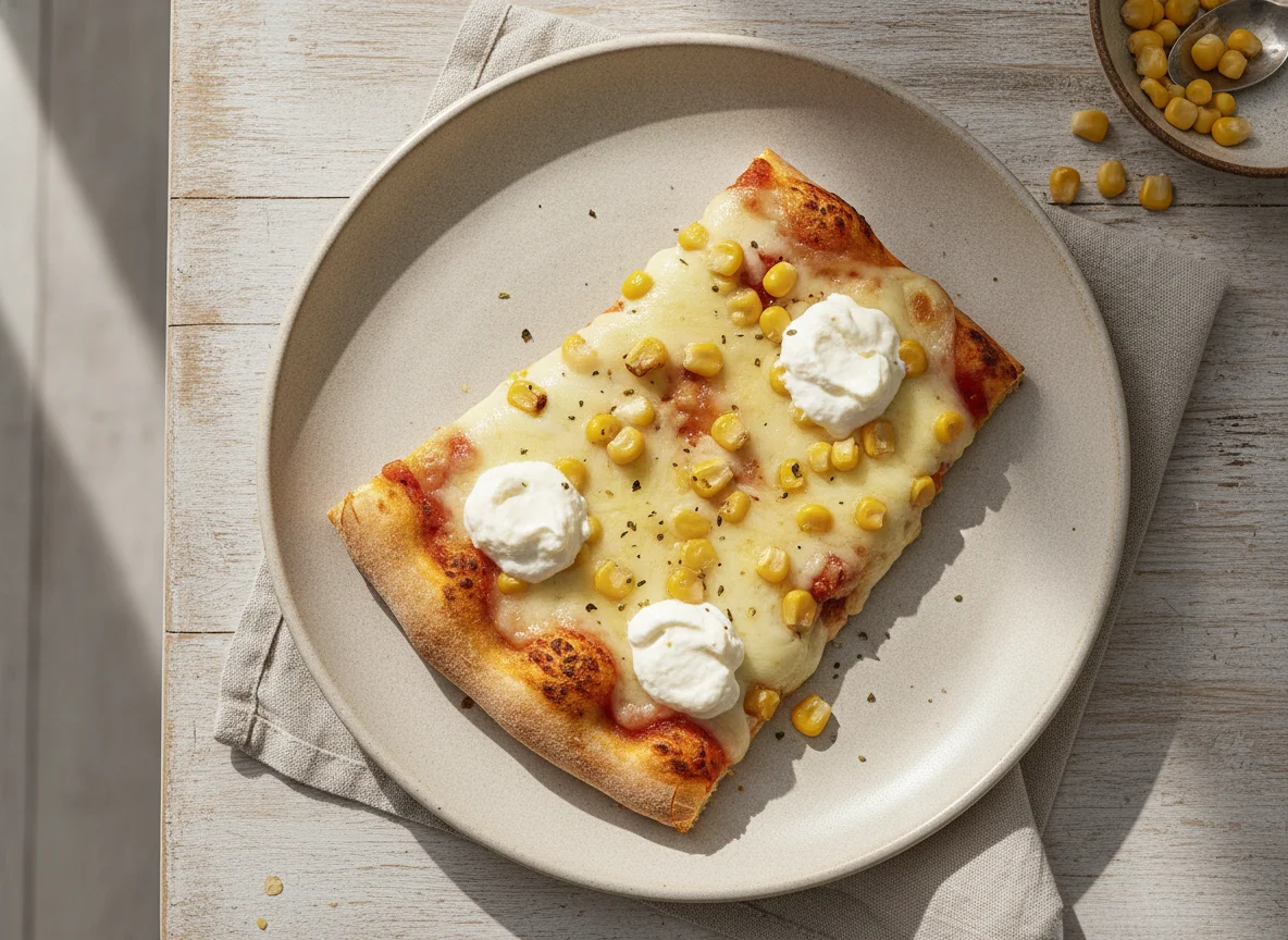 Fatia de Pizza de Milho com Catupiry photo