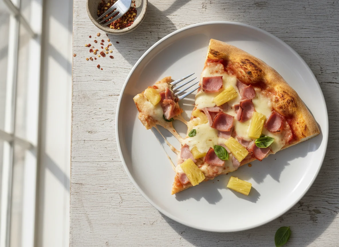 Fatia de Pizza de Presunto e Abacaxi photo