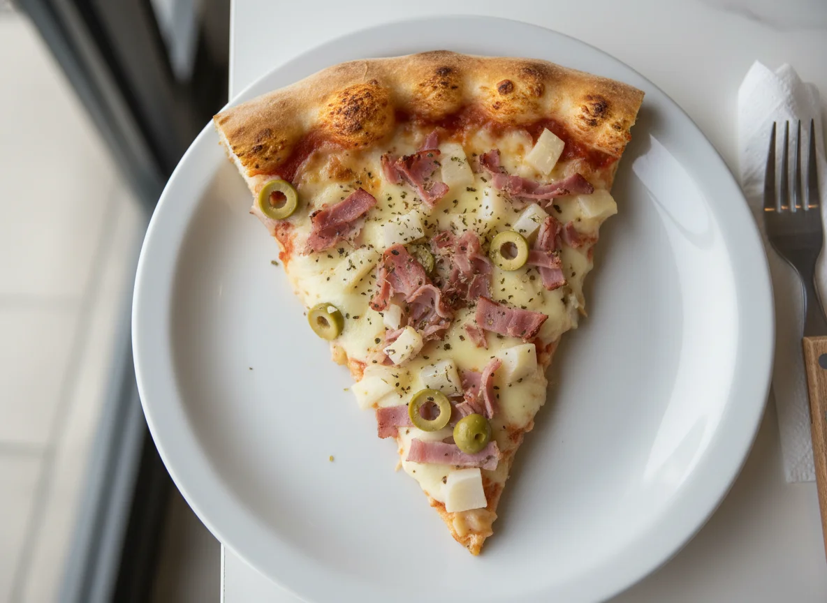 Fatia de Pizza de Presunto e Palmito photo