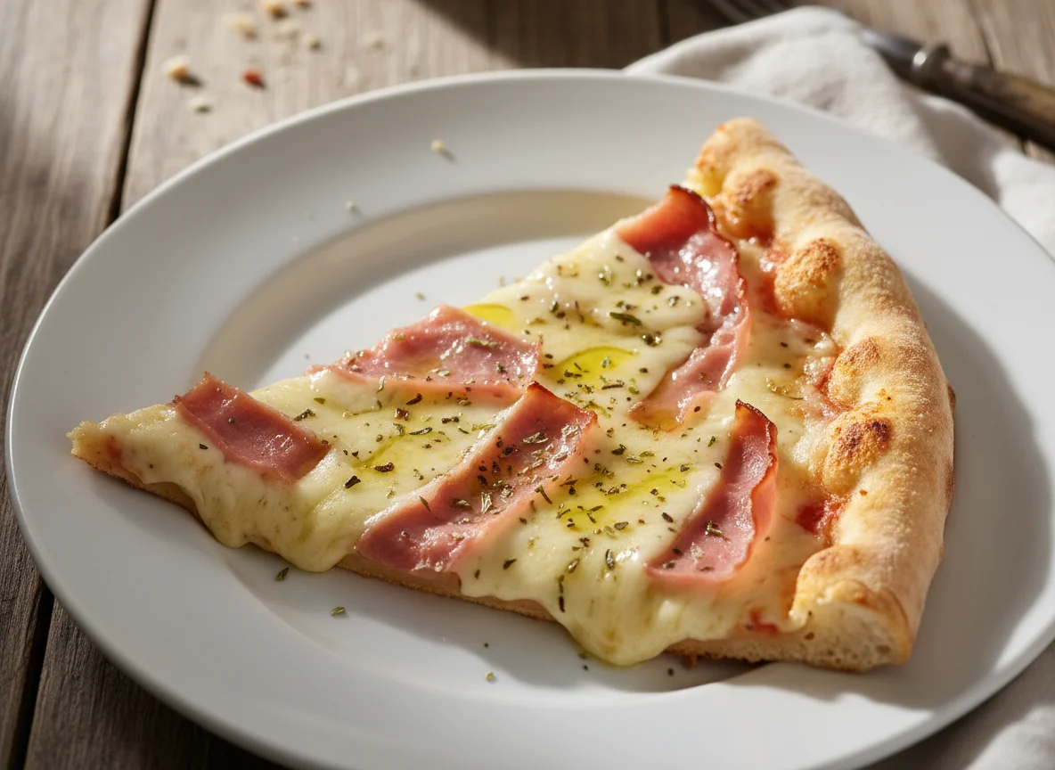 Fatia de Pizza de Queijo e Presunto photo