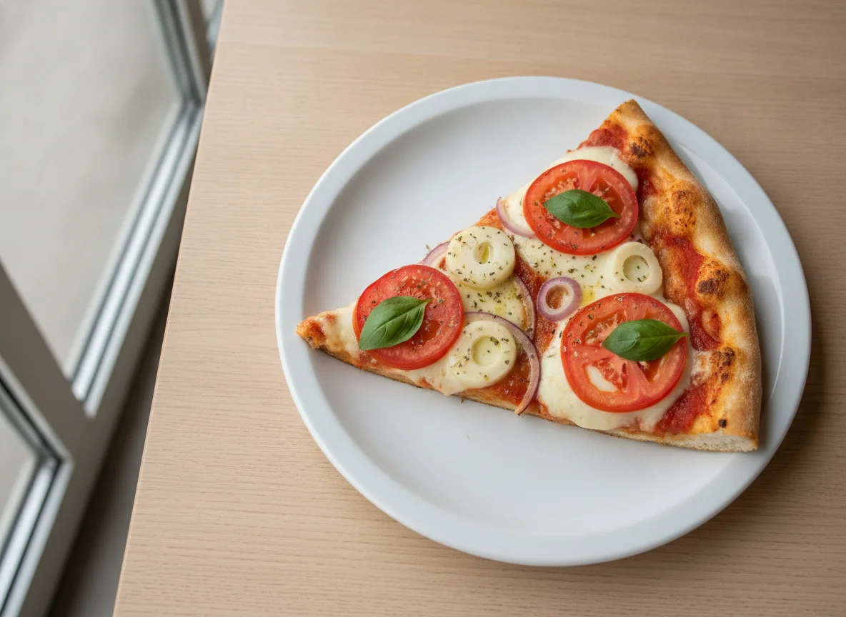 Fatia de Pizza de Tomate e Palmito photo