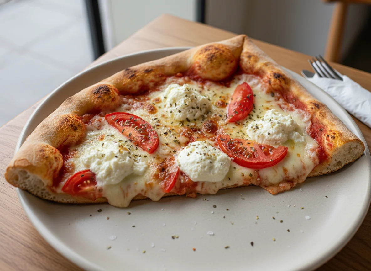 Fatia de Pizza Margherita com Ricota photo