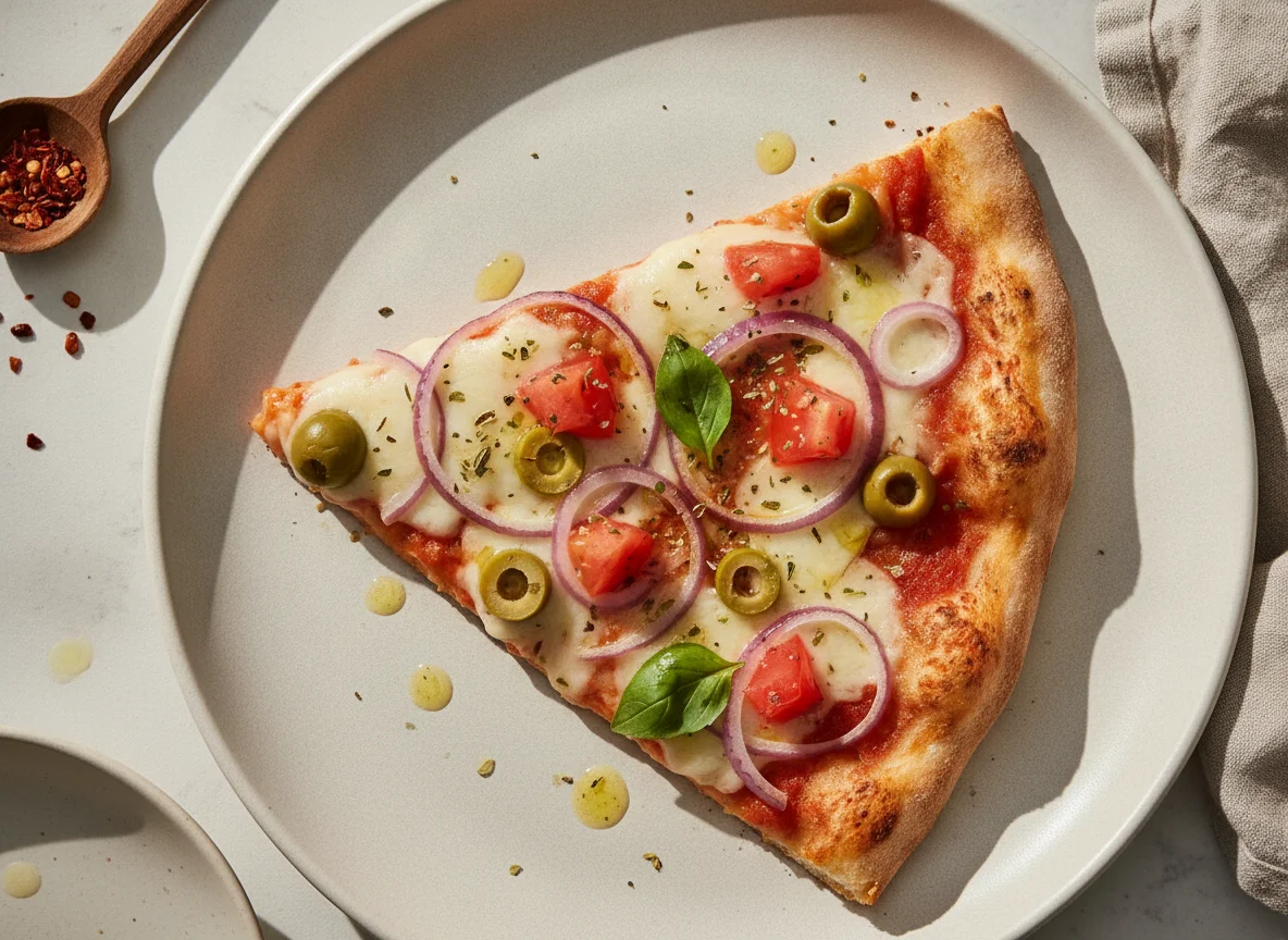 Fatia de Pizza Margherita Romana photo
