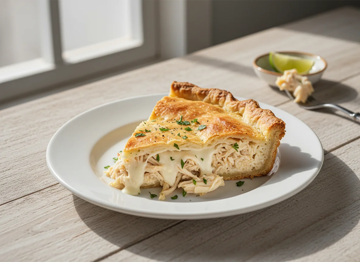 Fatia de Torta Salgada de Frango com Requeijão photo