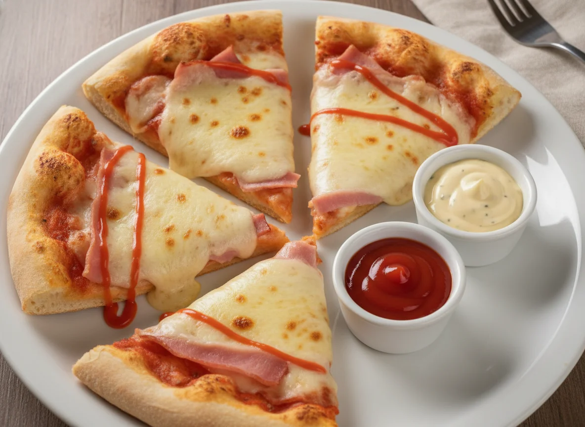 Fatias de Pizza com Molhos photo