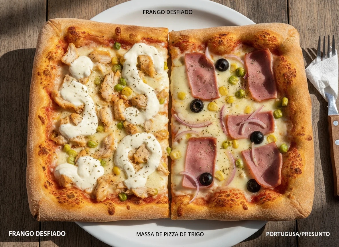 Fatias de Pizza (Frango com Catupiry e Portuguesa/Presunto) photo