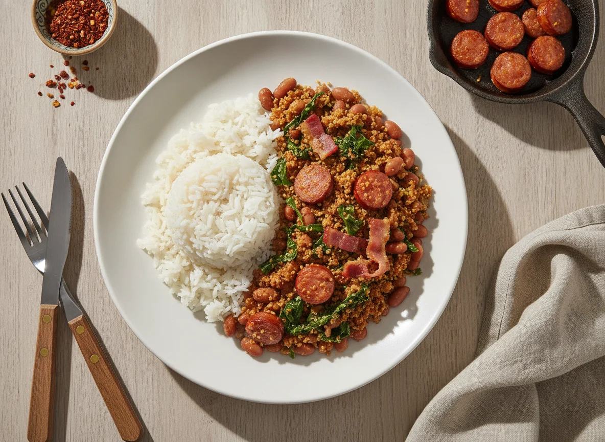 Feijão Tropeiro com Arroz Branco photo