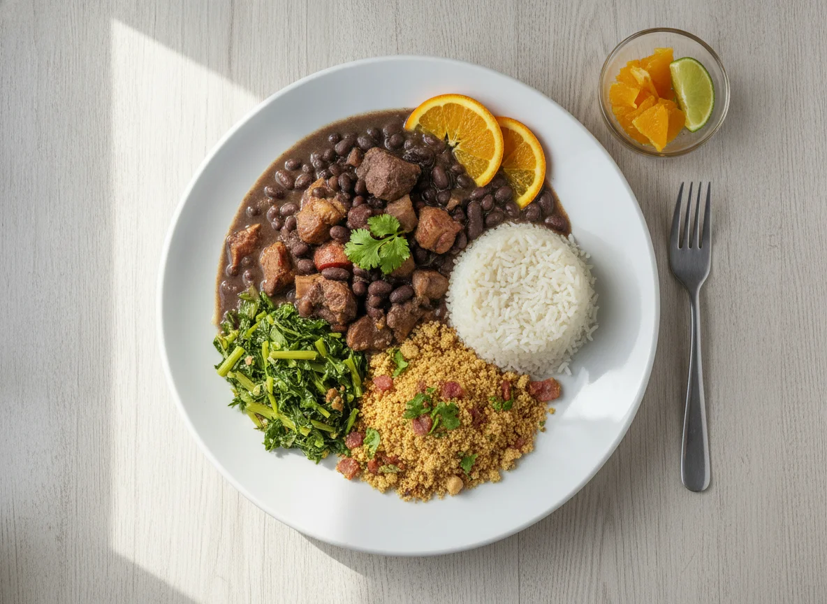 Feijoada com Arroz, Couve e Farofa photo