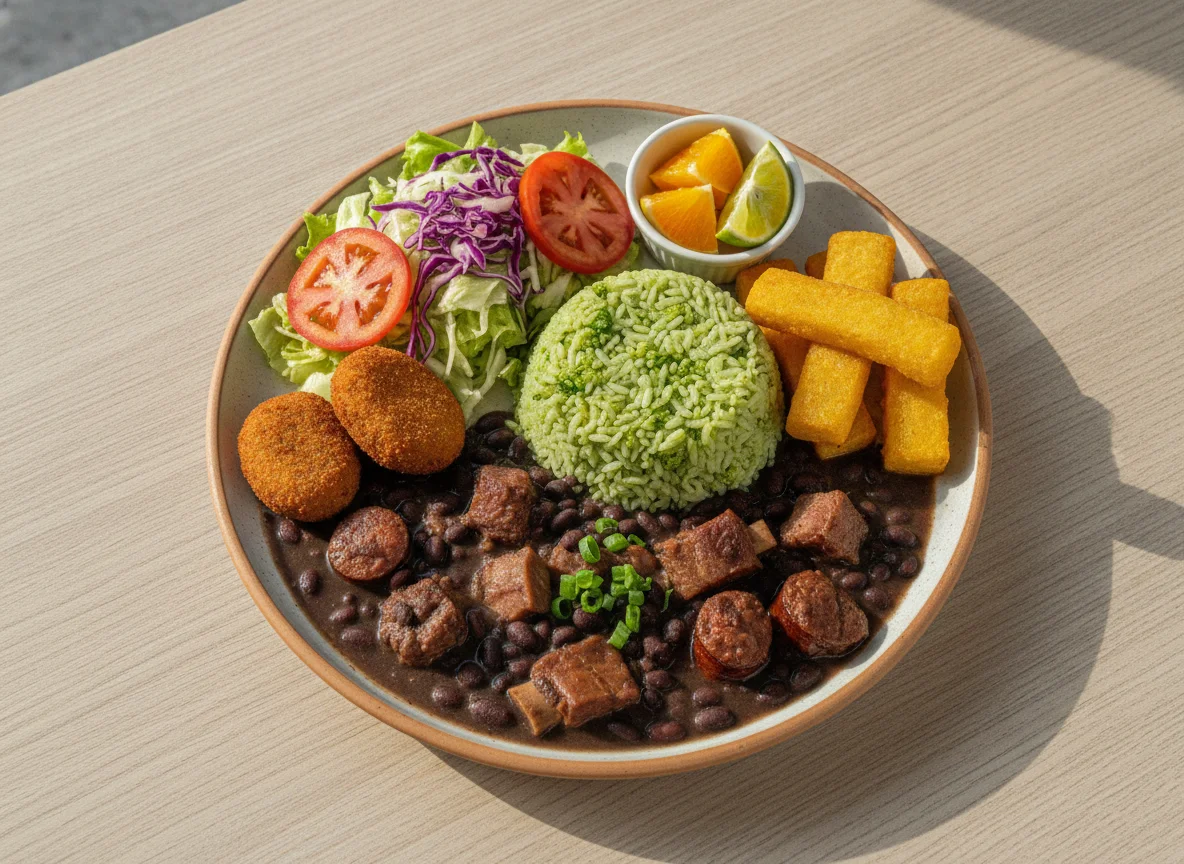 Feijoada com Arroz de Brócolis e Salada photo