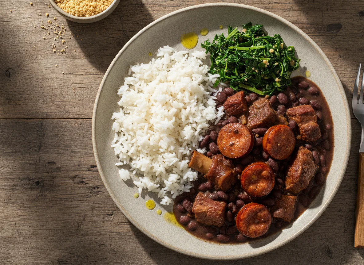 Feijoada com arroz e couve photo