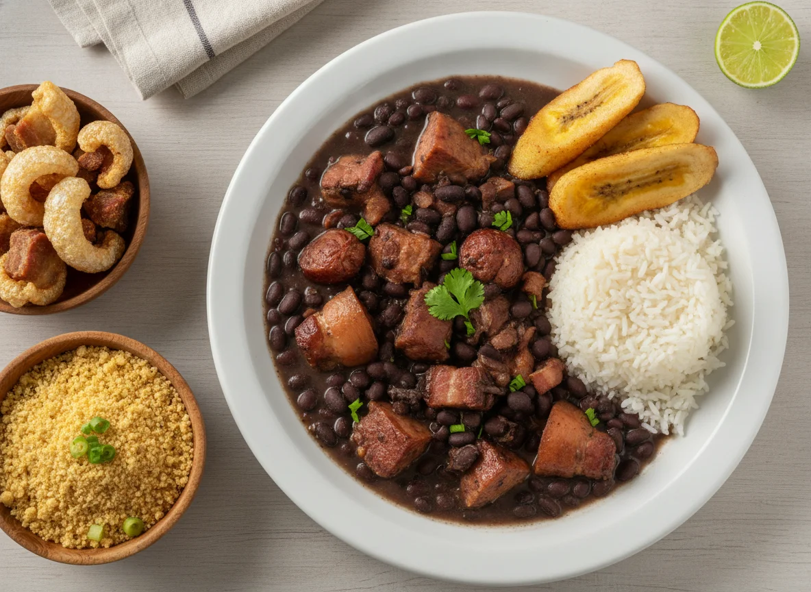 Feijoada com Arroz, Farofa e Torresmo photo