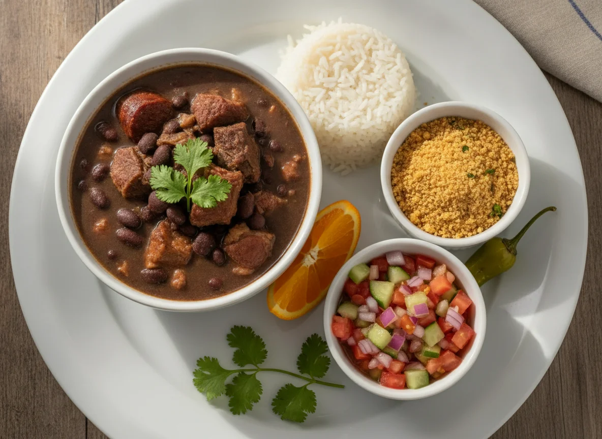 Feijoada com Arroz, Farofa e Vinagrete photo