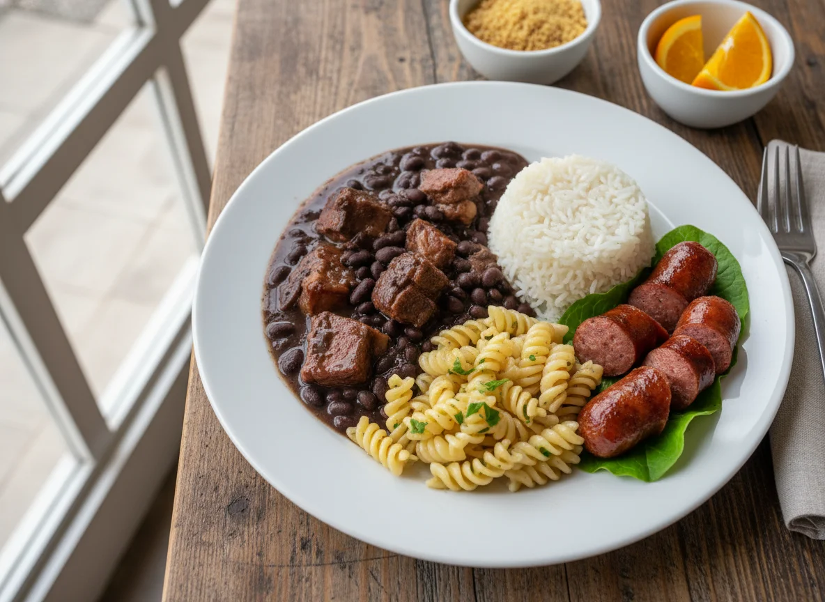 Feijoada com Arroz, Macarrão e Linguiça photo