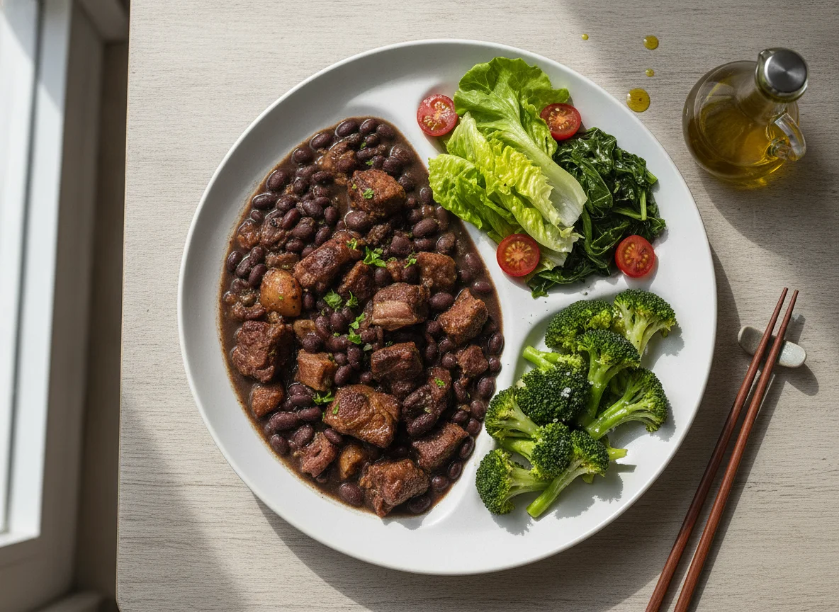 Feijoada com Brócolis e Salada photo