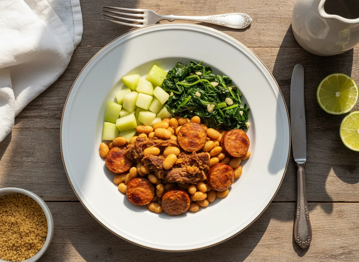 Feijoada com Chuchu e Couve Refogada photo